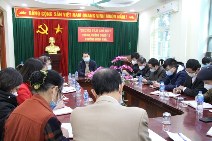Chủ tịch UBND thành phố đi kiểm tra công tác phòng chống dịch Covid-19 tại phường Quang Trung, Minh Khai