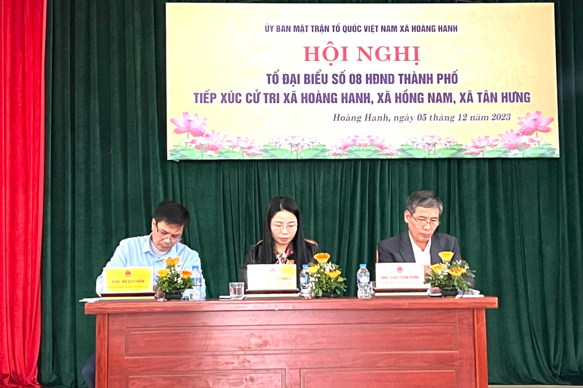 Tổ đại biểu số 8 - HĐND thành phố khóa XXII, nhiệm kỳ 2021 – 2026 tiếp xúc cử tri 3 xã Hoàng Hanh, Hồng Nam và Tân Hưng