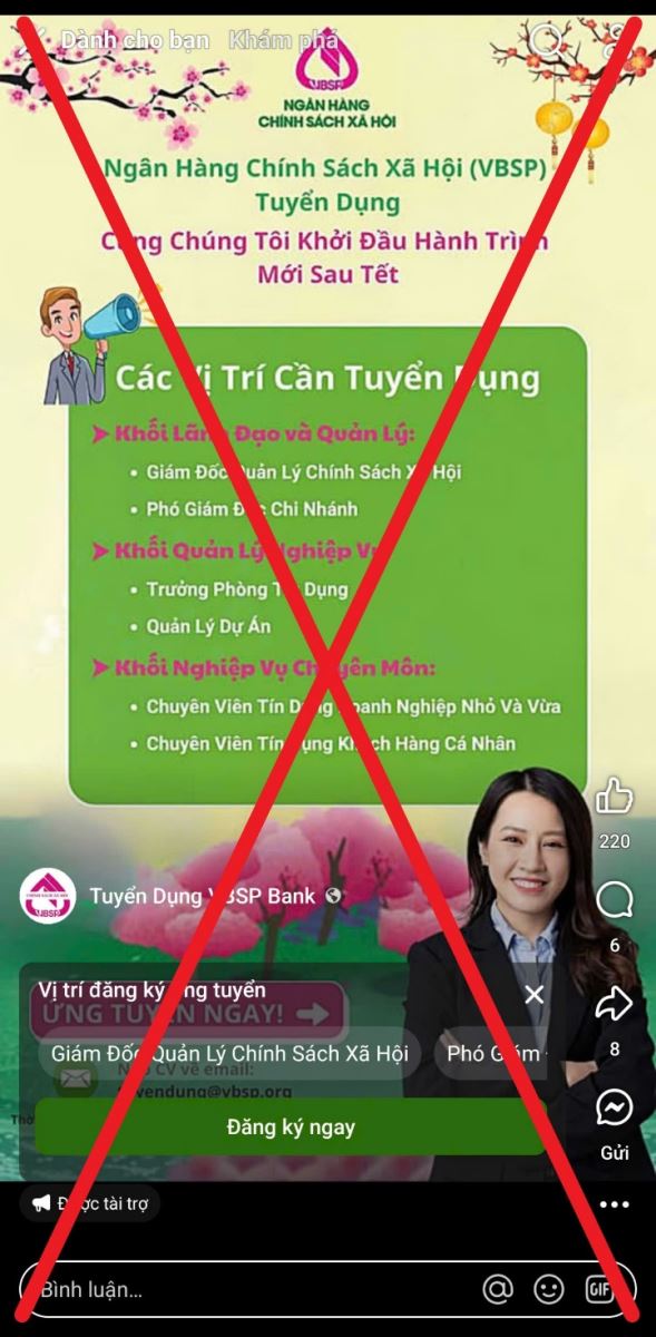 Cảnh báo các chiêu thức lừa đảo tuyển dụng nhân sự Ngân hàng Chính sách xã hội